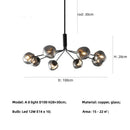 GobekUsa Gray Lava Glass Chandelier LED Pendant Light Modern Nordic Design