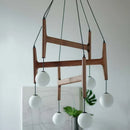 GobekUsa ASTRA Wood Pendant Light Multi Head LED Chandelier Interior Decor Lamp