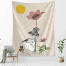 GobekUsa Botanical Girl Tarot Astrology Tapestry Wall Hanging for Boho Wicca Aesthetic Decor