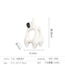 GobekUsa Golden Ring Black and White Striped Abstract Resin Figurines Home Decor