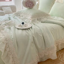 GobekUsa French Wedding Lace Ruffles Bedding Set