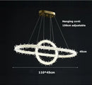 GobekUsa Crystal Flower LED Chandelier: Elegant Round Pendant Light for Dining & Living Room