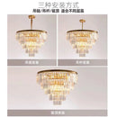 GobekUsa Gold LED Crystal Ceiling Light for Modern Living Room, Luxury Home Decor