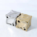 GobekUsa Gold Ceramic Geometric Irregular Fold Pattern Decorative Figurine