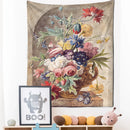 GobekUsa Court Style Floral Oil Painting Tapestry Wall Hanging Home Decor