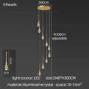 GobekUsa Crystal Chandelier: Modern LED Hanging Lamp for Living Room, Villa, and Staircase