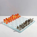 GobekUsa Geometric Crystal Chessboard: Transparent Chess Set Home Decor & Figurines
