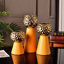 GobekUsa Gold Hammer Pattern Ceramic Vase: Creative Plant Pot for Table Decoration and Floral Arrangement