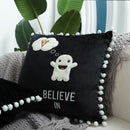 GobekUsa Halloween Ghost Patchwork Pillow Cover - Decorative Embroidered Cushion Cover
