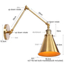 GobekUsa LED Long Arm Wall Lamp with Pull Chain Switch for Home Hotel Bathroom
