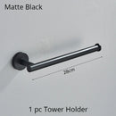 GobekUsa Bathroom Hardware Set Shelf Paper Holder Hook Towel Rack Ring Bath Accessories
