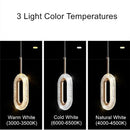 GobekUsa Crystal Oval Gold Ring Pendant Light Chandelier for Living Room & Bedroom