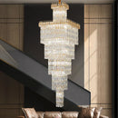 GobekUsa Crystal Hollow Stair Chandelier for Duplex Villa and Hotel Lobby