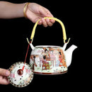 GobekUsa Blue and White Porcelain Tea Pot Clay Yixing Coffee Teapot Gaiwan Samovar