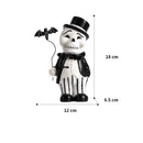 GobekUsa Cartoon Skeleton Gentleman Bat Halloween Statue Home Decor Figurine