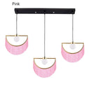 GobekUsa Coloured Tassel Glass Ball Pendant Light for Boho Minimalist Style Bedroom & Restaurant