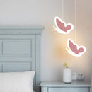 GobekUsa Heart Blossom Butterfly LED Chandelier for Children's Room