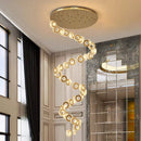 GobekUsa Crystal Chandelier Stair Pendant Lamp Living Room Pendant Lights Interior Lighting