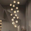 GobekUsa Crystal Ball Chandelier: Modern Loft & Staircase Hanging Light for Home, Hotel & Mall