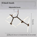 GobekUsa LED Chandelier: Modern Gold Black Ceiling Pendant for Kitchen Dining Living Bedroom