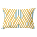 GobekUsa Geometric Striped Curved Rectangle Pillowcase - Yellow Blue Sofa Throw Pillows