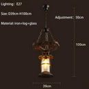 GobekUsa Iron Wheel LED Pendant Lights - Industrial Metallic Lustre Hanging Lamps