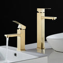 GobekUsa Brushed Gold Black Stainless Steel Bathroom Faucet Hot Cold Basin Tap Sink Mixer