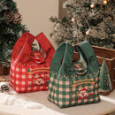 GobekUsa Christmas Apple Handheld Sail Bag Short Plush Gift Bag for Friends and Colleagues