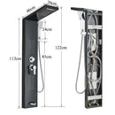 GobekUsa Black LED Shower Faucet Panel with Waterfall Rain System & Massage Spa Spout