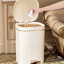 GobekUsa Light Luxury Pedal Trash Can with Lid for Kitchen Bathroom Large Capacity Bin
