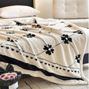 GobekUsa Double-Layer Jacquard Lamb Wool Blanket - Cozy Sofa Throw for Winter Home Comfort