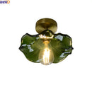 GobekUsa Green Glass LED Ceiling Lamp for Home Living Room and Hallway Lighting