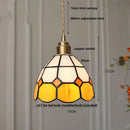 GobekUsa Glass LED Pendant Lamp Tiffany Style Hand Stitch Dining Room Lights