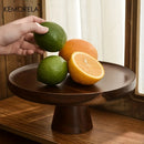 GobekUsa Japanese Wooden Cake Tray with Glass Lid | Kitchen Food Storage Box
