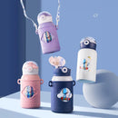 GobekUsa Kids' Cartoon Straw Water Thermos Bottle Stainless Steel Thermal Cup