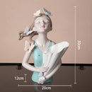 GobekUsa Butterfly Girl Sculpture Vase Set - Modern Decorative Resin Flower Ornaments