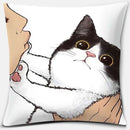 GobekUsa Cute Cat Kiss Love Cartoon Pillowcase for Home Decor
