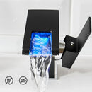 GobekUsa LED Waterfall Basin Faucet Brass Temperature Colors Change Mixer Tap