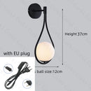 GobekUsa Glass Ball LED Wall lamp Nordic Modern Minimalist Bedroom Lighting Fixtures