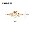 GobekUsa Crystal Leaf LED Ceiling Chandelier: Industrial Retro Home Decor Lighting