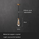 GobekUsa Crystal Copper Pendant Lights Gold Home Decor Glass Hanging Lamp