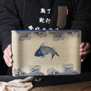 GobekUsa Japanese Fish Print Ceramic Tableware - Special-shaped Large Dinner Plate Set