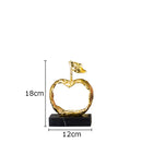 GobekUsa Fruit Shaped Metal Crafts Apple/pear Hollow Out Sculpture Modern Home Decor