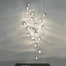 GobekUsa Crystal Ball Chandelier: Modern LED Stair Chandelier for Living Room and Kitchen