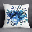 GobekUsa Blue Geometric Floral Design Pillowcase - Modern Home Decor Cushion Cover