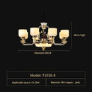 GobekUsa All Copper Jade Chandelier for Living Room, Villa Duplex Multi-storey Lighting