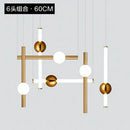 GobekUsa Geometric Line Frame Chandelier Pendant Lights for Stairs and Table Decor