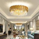 GobekUsa Golden Crystal Chandelier LED Ceiling Light for Living Room & Lobby