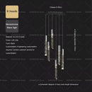 GobekUsa Crystal Loft Chandelier for Duplex Living Room & Stairwell, Long Hanging Lighting