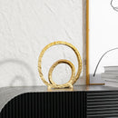 GobekUsa Golden Circle Hollowed-out Ornaments: Home Decor Figurines